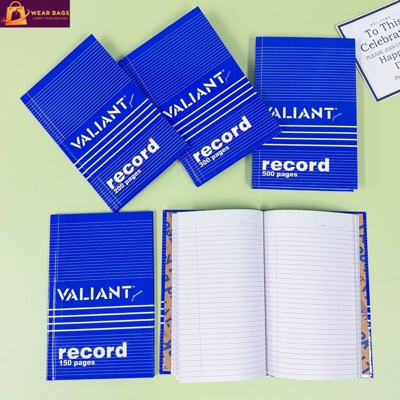 VALIANT Junior Record Book Hard Cover Notebook 150/200/300/500 Pages ...
