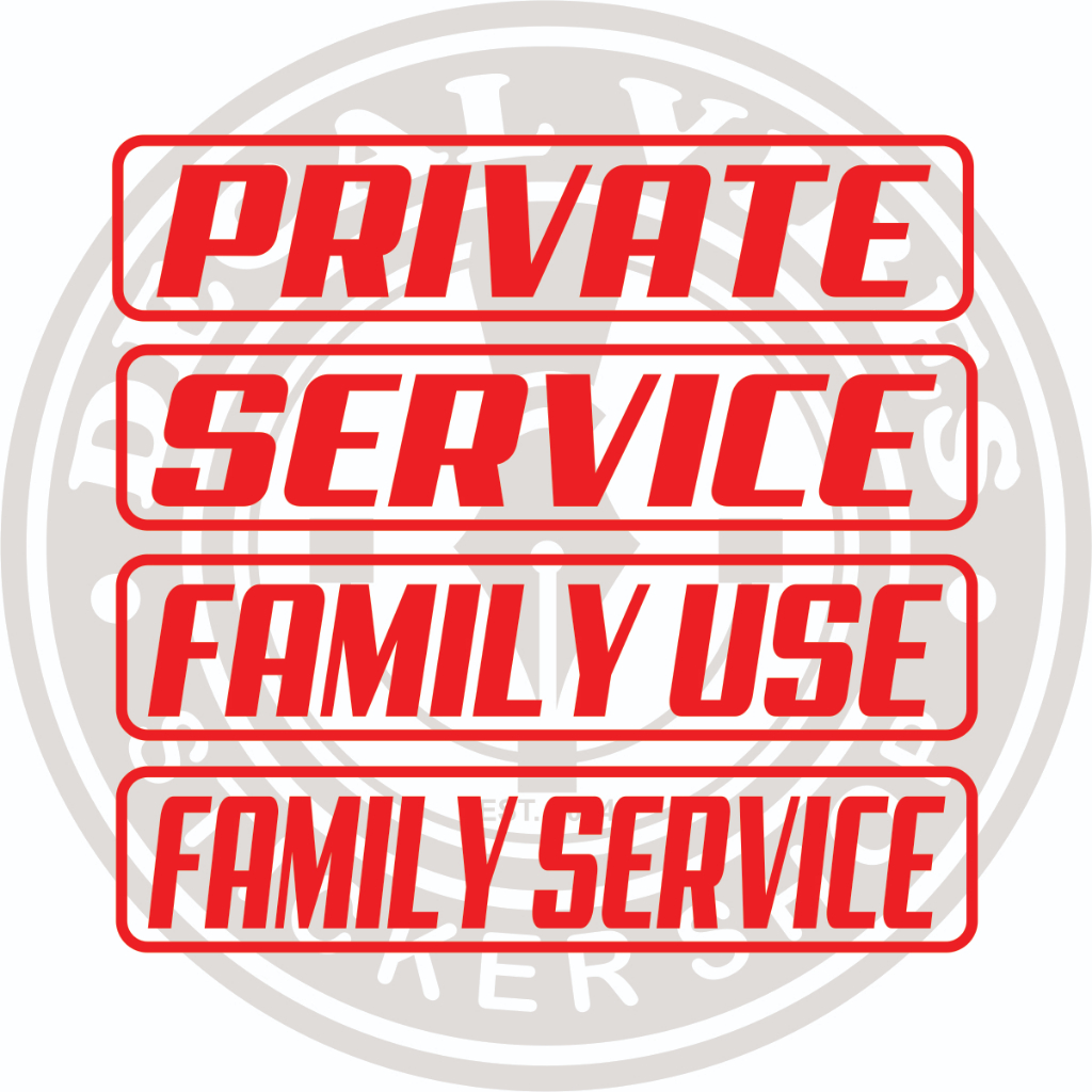 PRIVATE, SERVICE, FAMILY USE, FAMILY SERVICE STICKER CUT OUT | Shopee ...