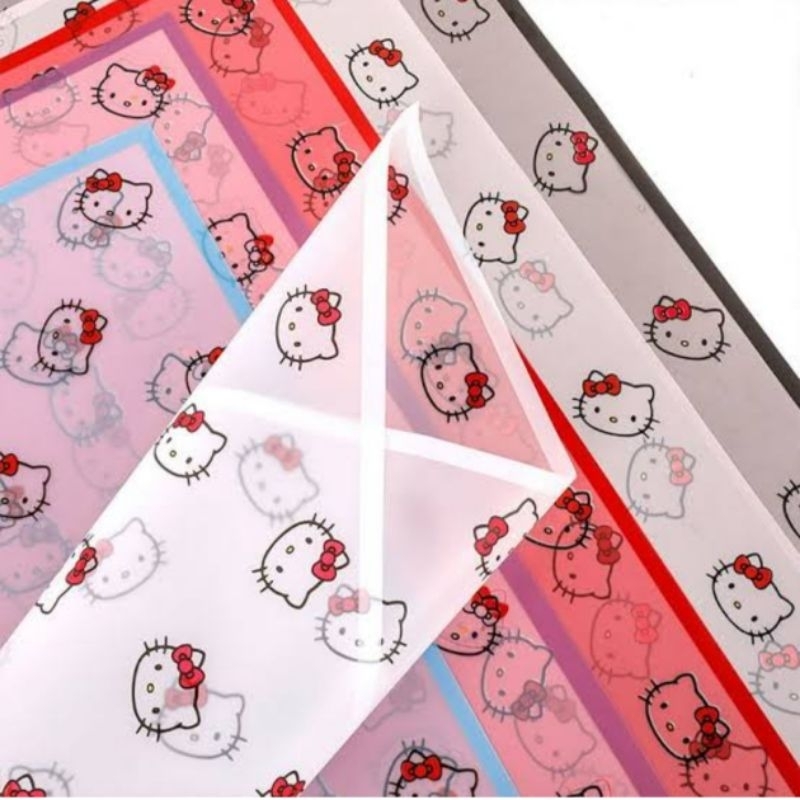 Plastic type Hello Kitty Flower Wrapper 20pcs/pk 58*58cm | Shopee ...