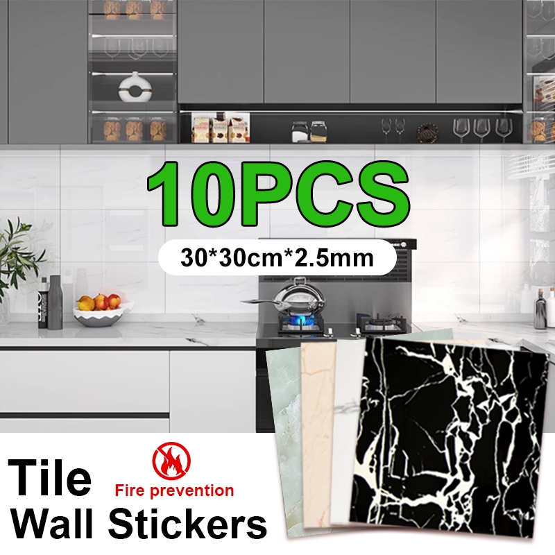 10PCS 30*30cm Marble Wallpaper Adhesive Waterproof Marble Wall Sticker ...