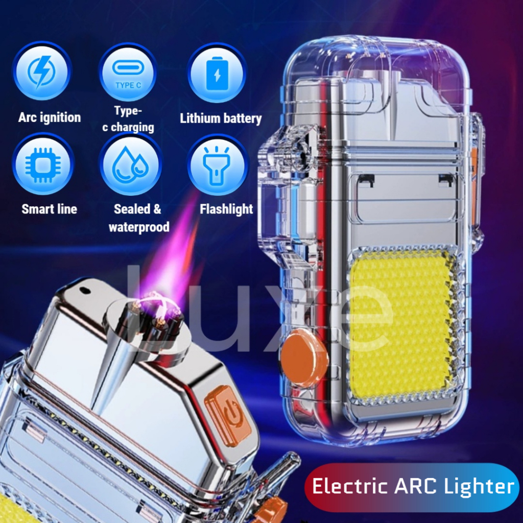 Electric ARC Lighter USB Charging Flashlight Waterproof Rechargeable ...