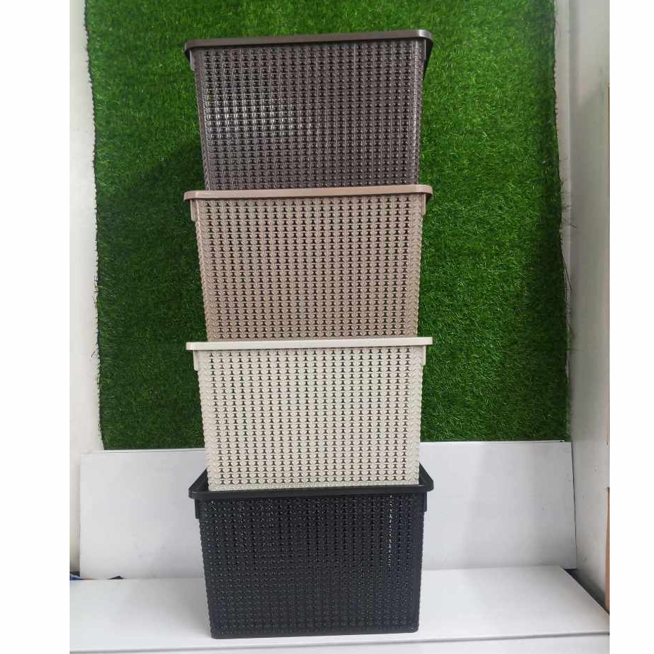 MULTIPURPOSE RATTAN BASKET STORAGE ORGANIZER WITH COVER #2588 | Shopee ...