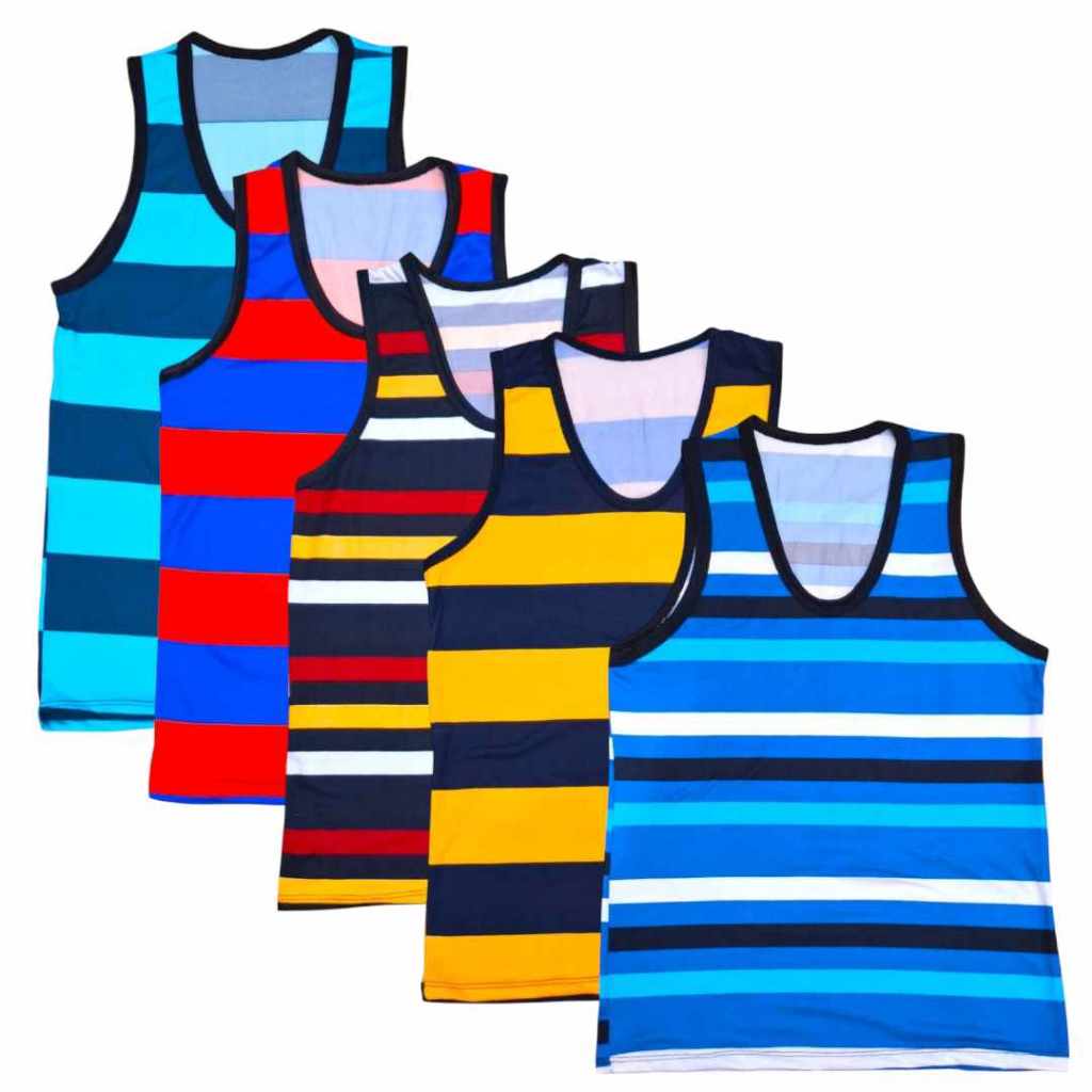 WTS - 5 pcs SANDO stripe for kids fit 8 - 10 yrs old boys assorted ...