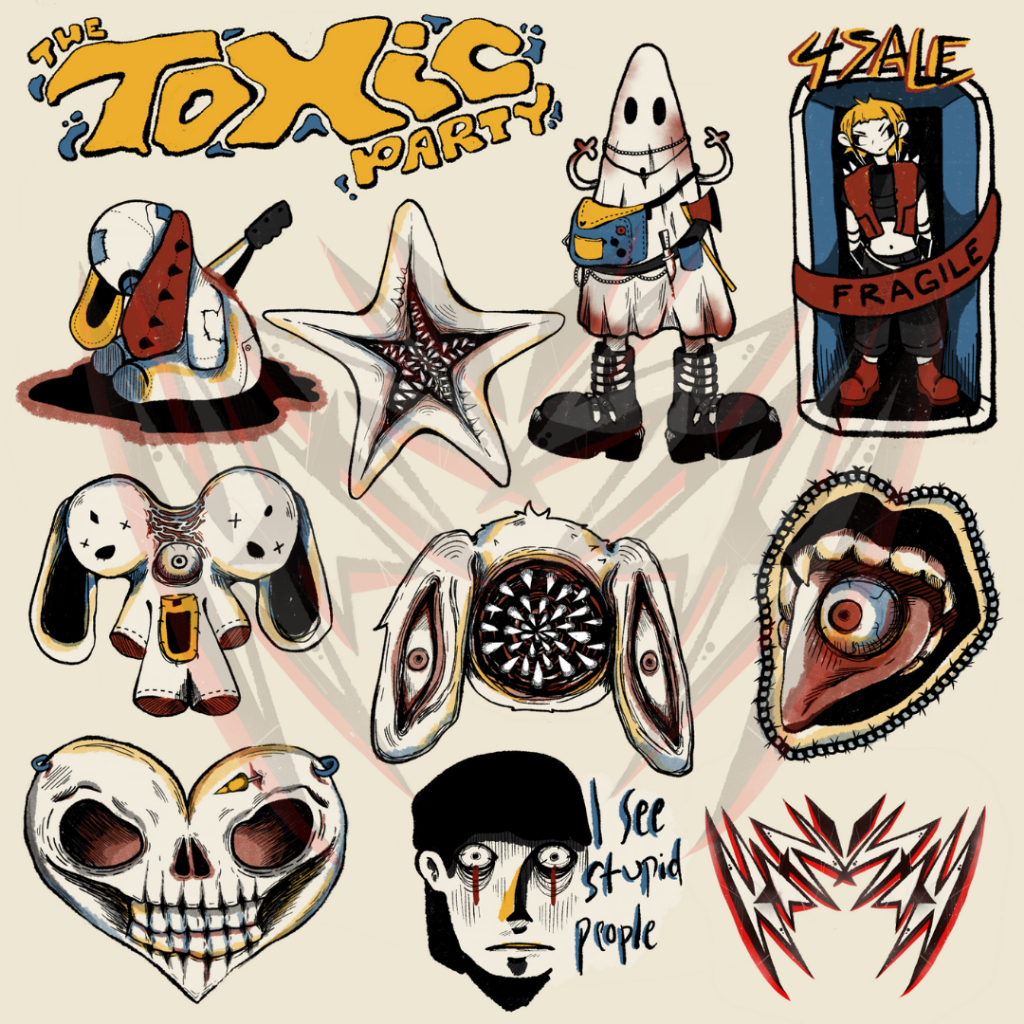 toxic party club ★ colored stickers (PLS READ DETAILS) | Shopee Philippines