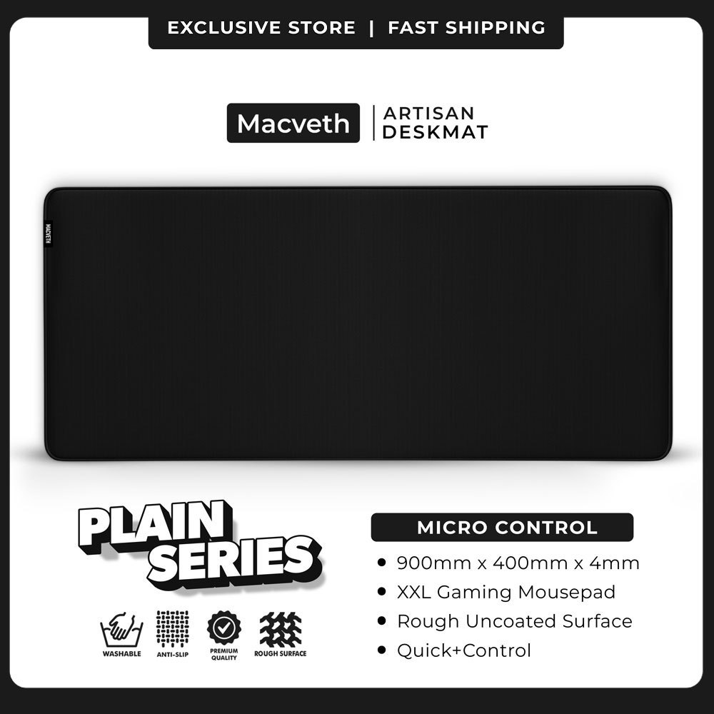 Macveth Mousepad | Gaming | (900x400x4mm) | Plain Series | Micro ...