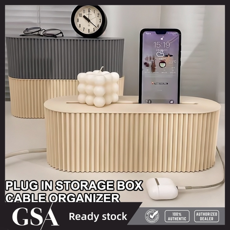 Desktop Cable Organizer Box Multi Socket Plug Charger Management ...