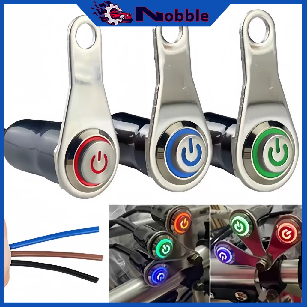 12V LED Waterproof Motorcycle Handlebar ON-OFF Switch Reset Self Return ...