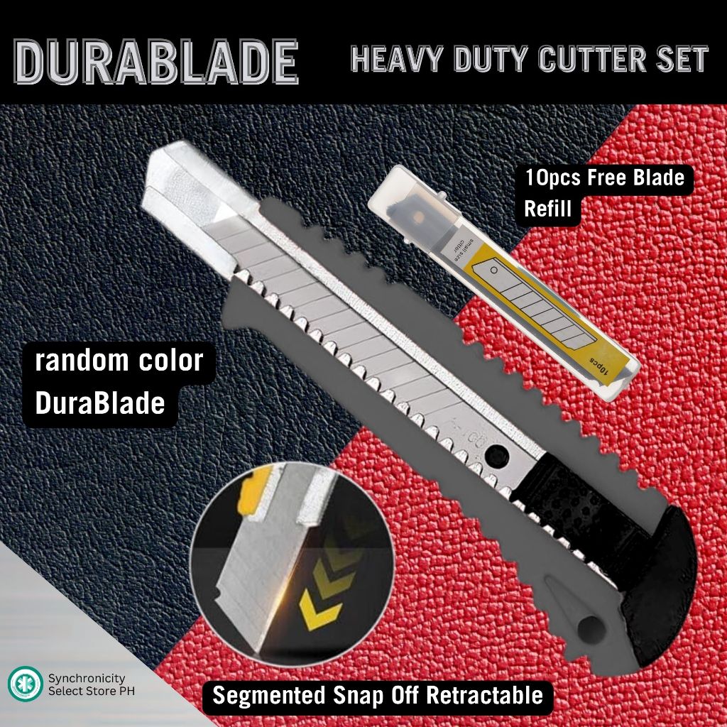 DuraBlade Cutter – 15.2cm Retractable Knife w Snap-Off Blades for Home ...