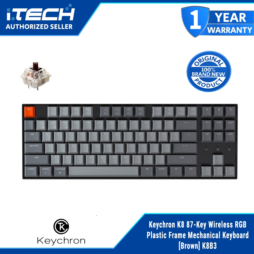 Keychron K8 87-Key Wireless RGB Plastic Frame Mechanical Keyboard ...