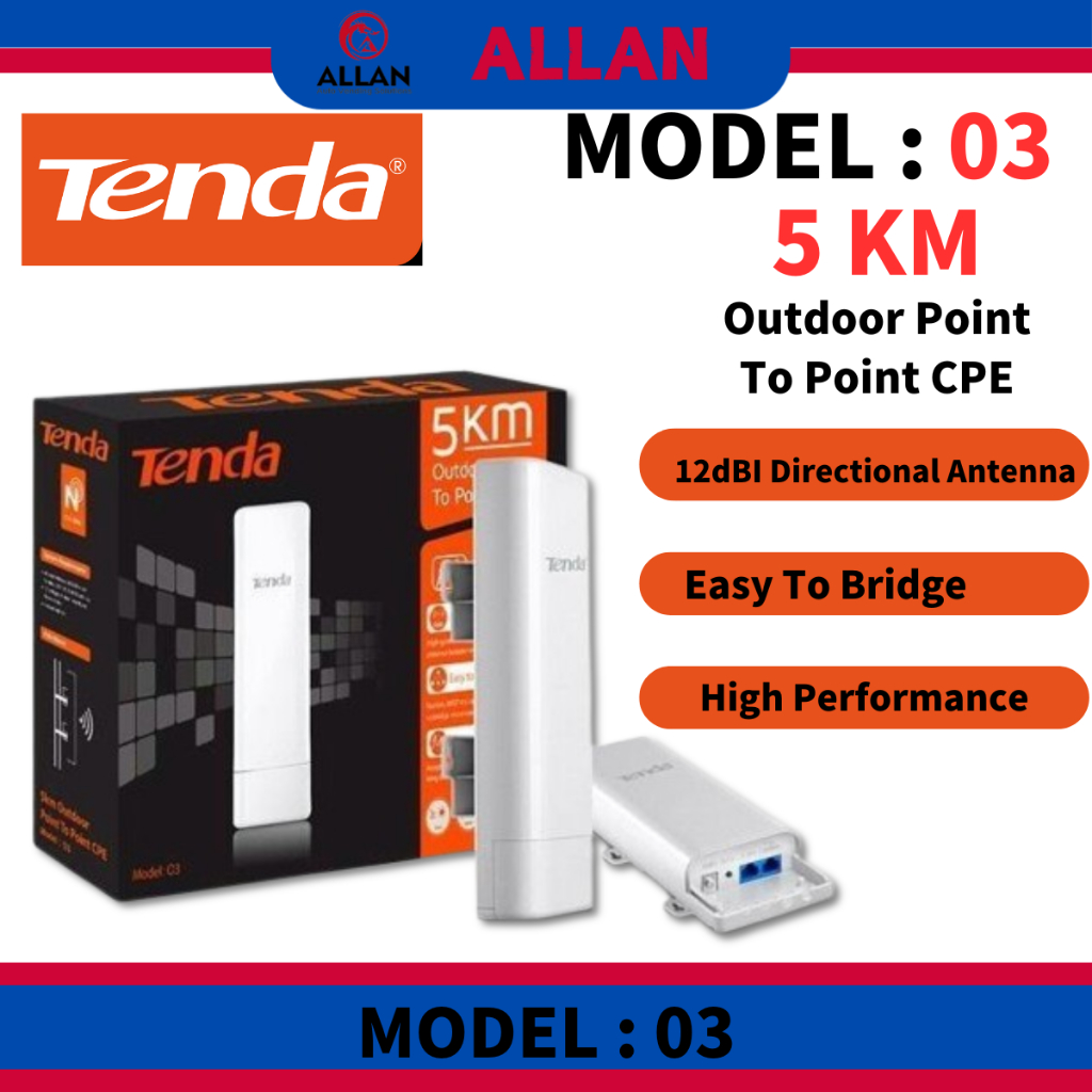 Tenda 03 150Mbps 5km Outdoor Point To Point CPE for Wireless Network ...