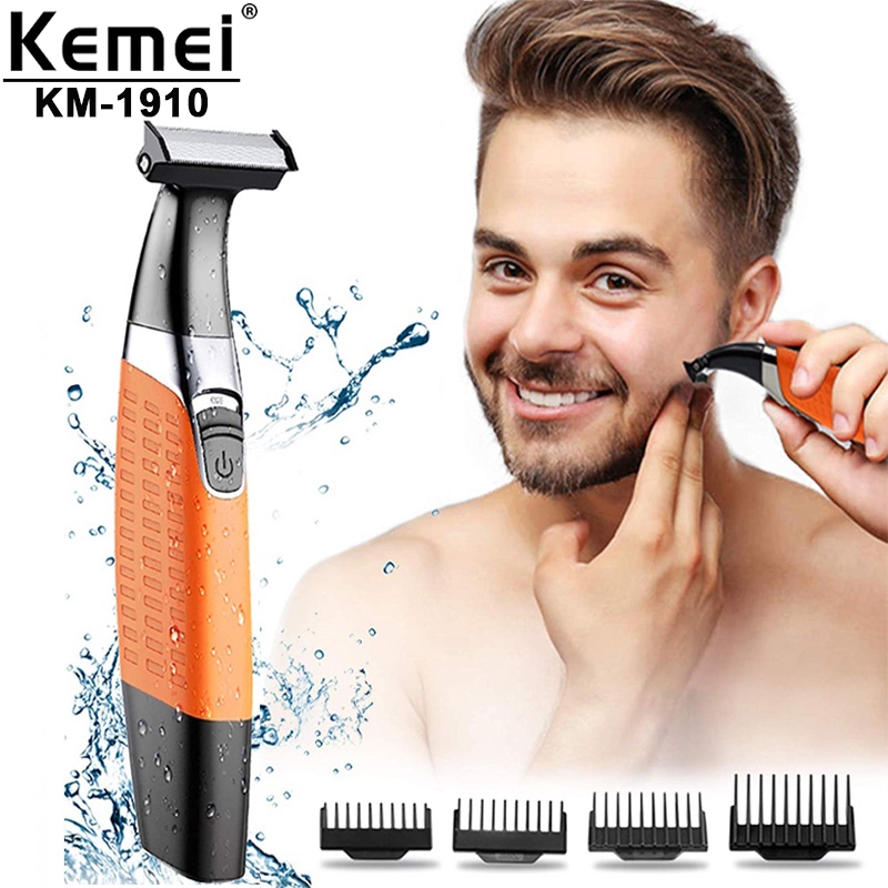 Kemei KM-1910 Electric Razor Rechargeable Beard Trimmer for Men ...