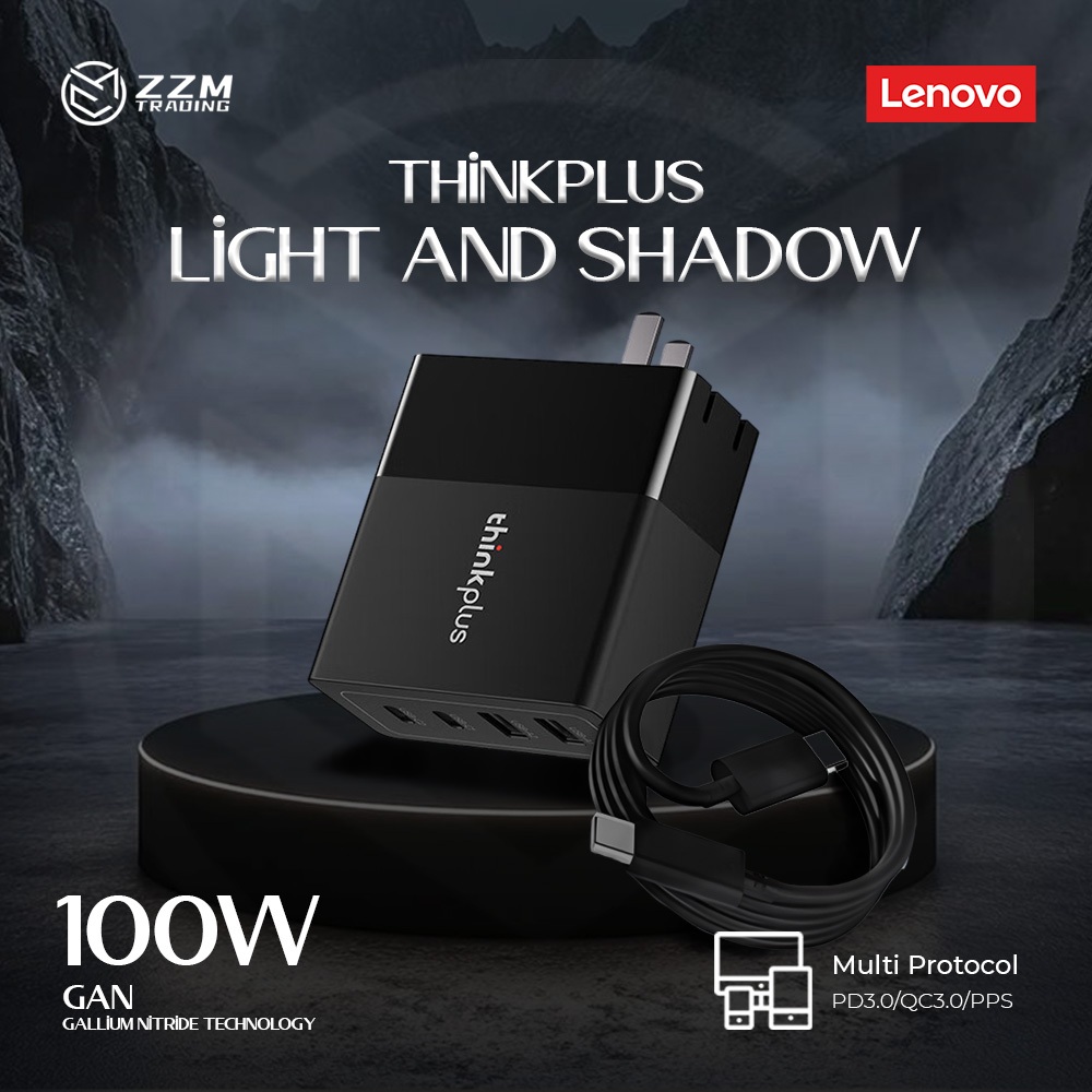 Lenovo Thinkplus 100W GaN Charger Multi-Port PD3.0 QC3.0 PPS Fast ...