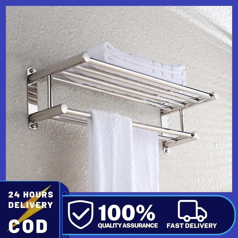 40/50/60/70/80cm bathroom stainless steel wall mounted non perforated ...