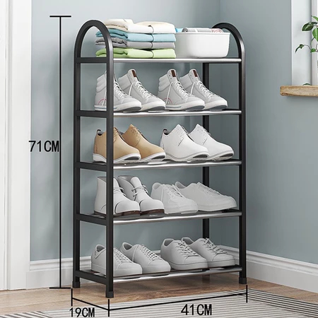 5Layers Black Shoe Rack Multi-Layer Shoe Rock Small Shoe Cabinet ...