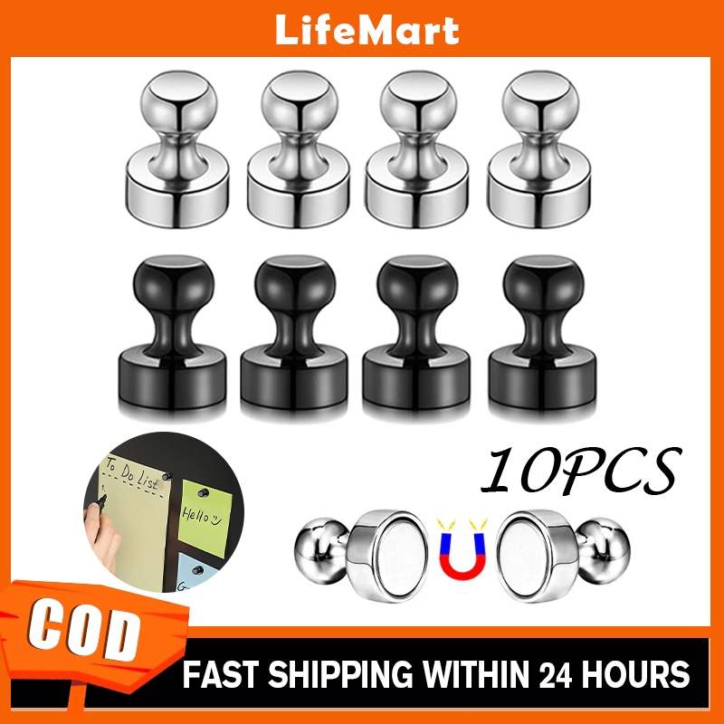 10Pcs Magnetic Push Pins Fridge Magnets Whiteboard Magnets for Office ...