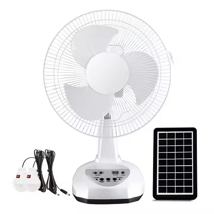 AC DC Solar multifunctional rechargeable desktop solar fan with solar ...