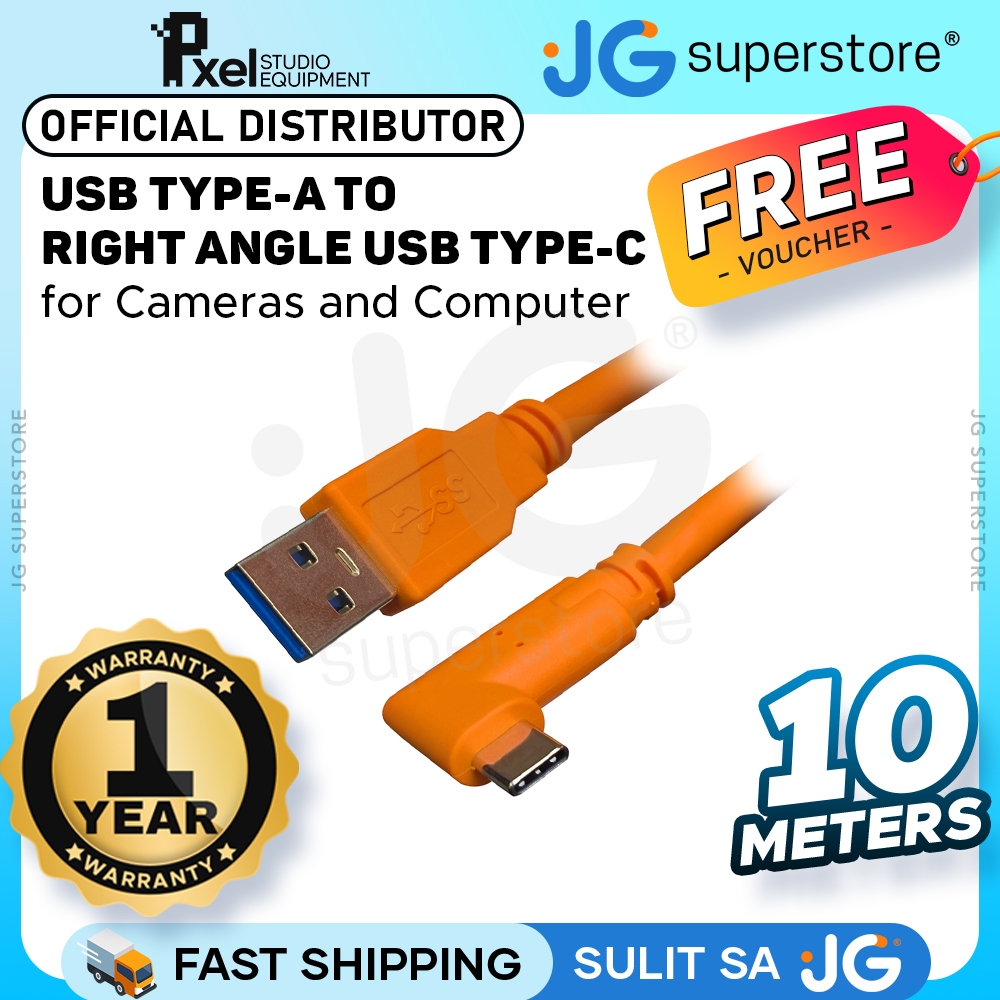 PXEL 10m 8m 5m 3m USB Type A 3.0 to Right Angle Type C Tether Cable for ...