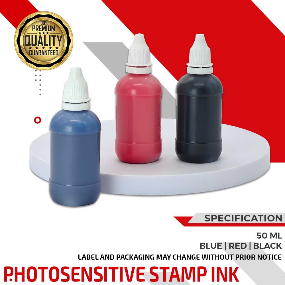 50ml Photosensitive Stamp Ink for Self Inking (RED|BLUE|BLACK) | Shopee ...