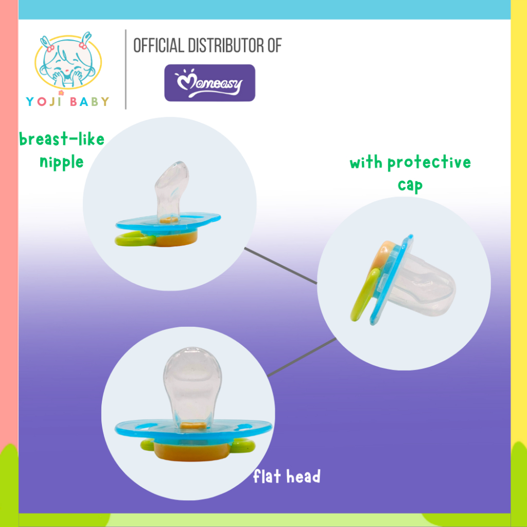 Momeasy Orthodontic Nipple-Shape Baby Soother Pacifier with Protective ...