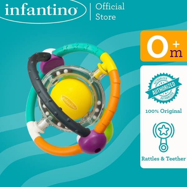 INFANTINO Orbit Rattle™ (BPA-Free) | Sensory Developmental Toy | 6 ...