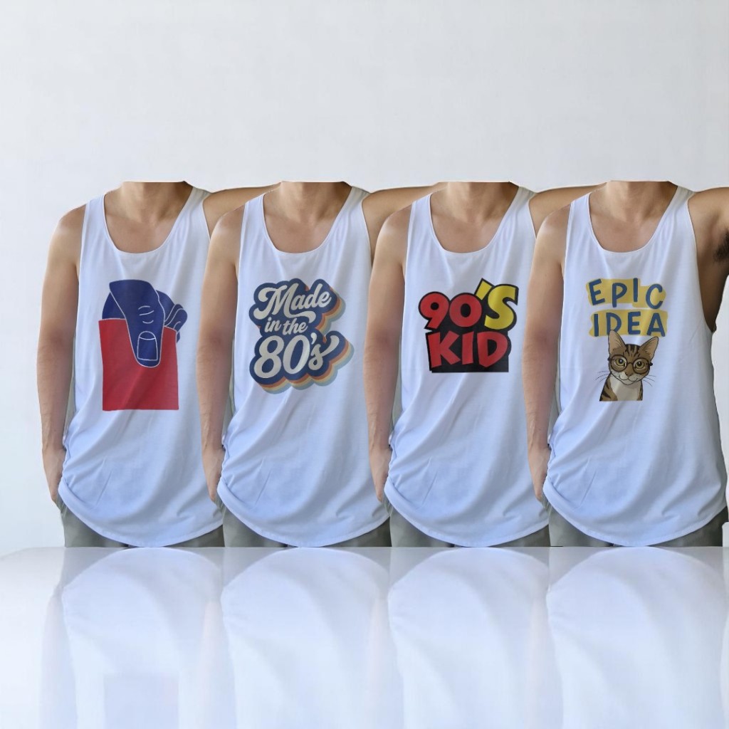 May Collection (Eight Edges Men's Fitness Tank Top) Cotton/Poly Fabric ...