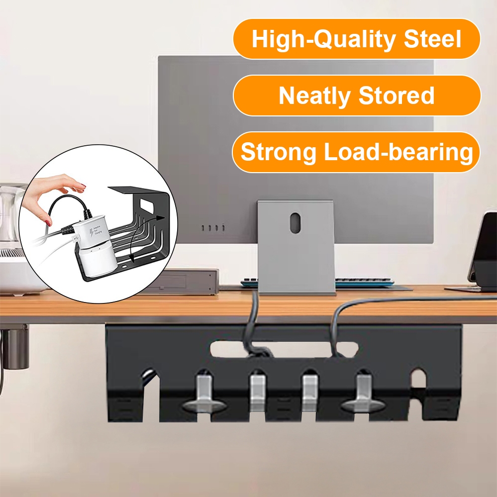 Under Table Cable Storage Rack Management Tray Length Desk Socket ...