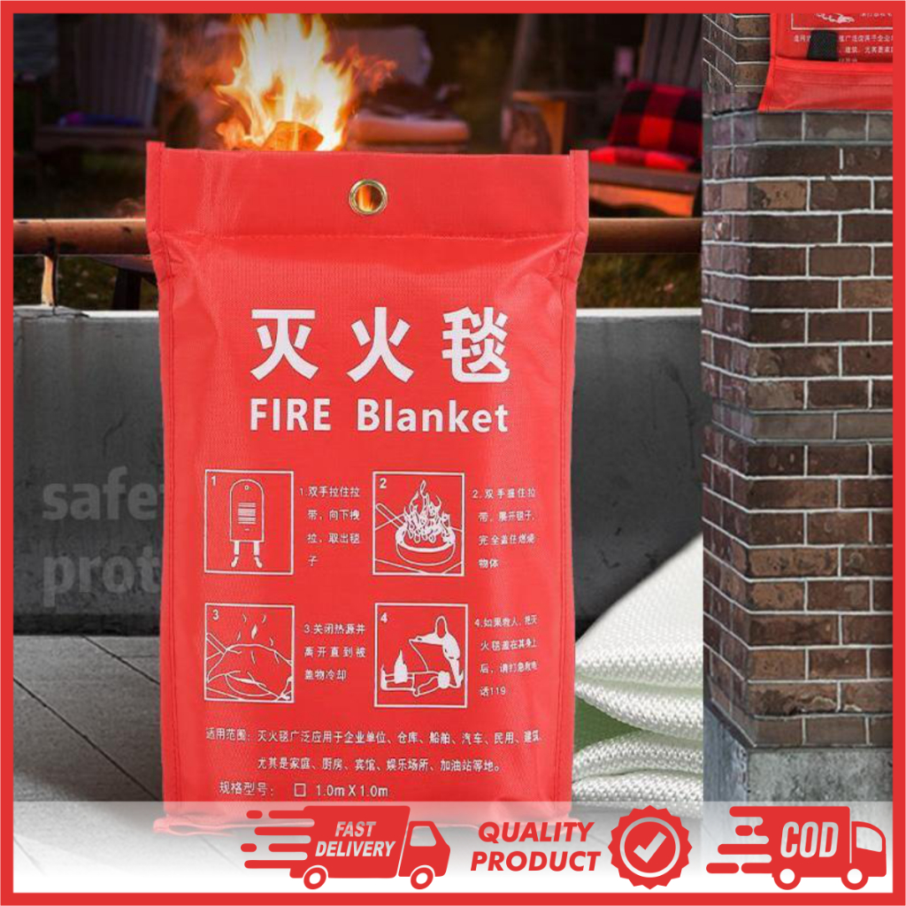 Sheffield Emergency Fire Blanket (1m x 1m ; 1.2m x 1.2m ; 1.2m x 1.8m ...