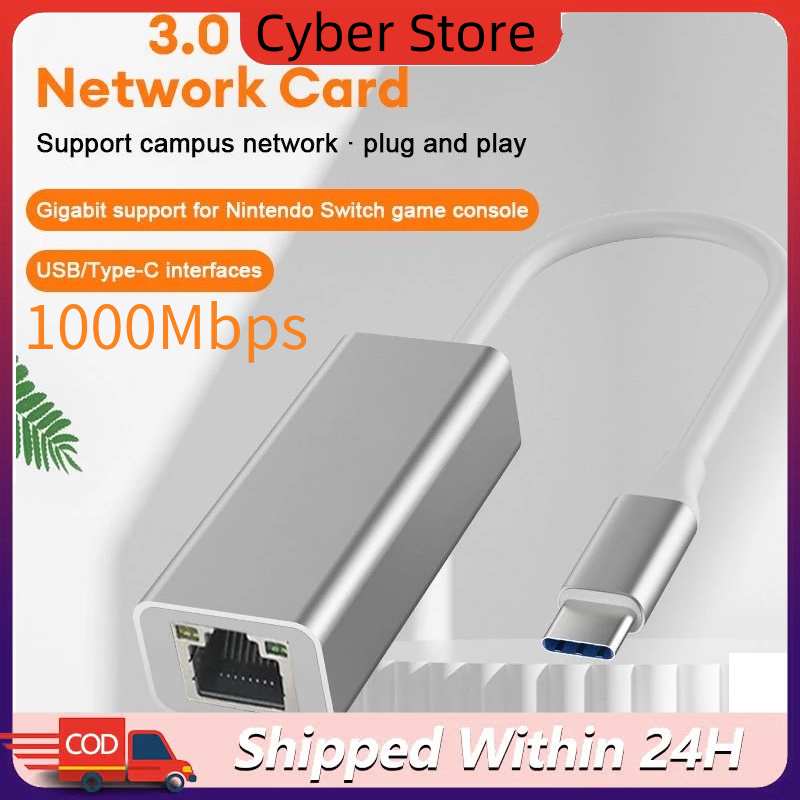 1000Mbps Ethernet Adapter USB 3.0 Type C to RJ45 Network USB Cable For ...