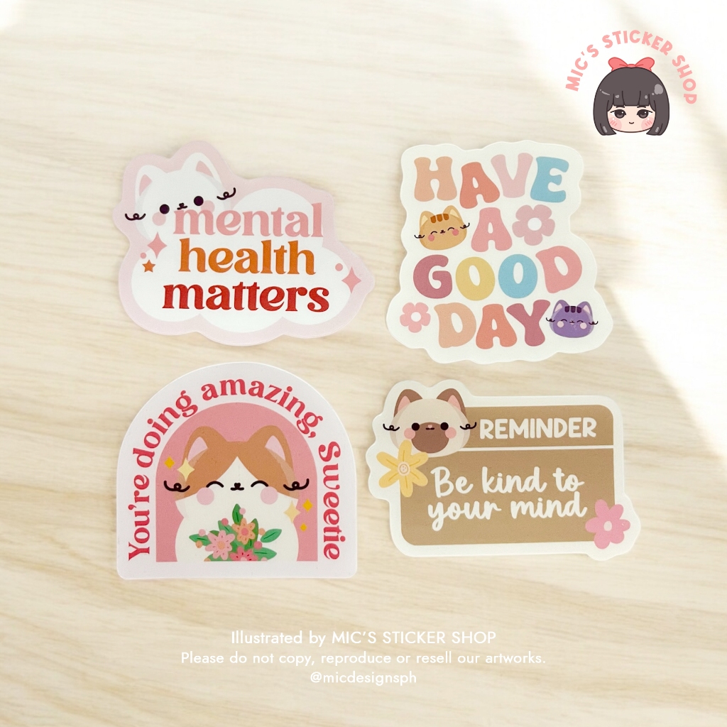 Mental Health Matters Vinyl Sticker Pack (4pcs) | Waterproof Laptop ...