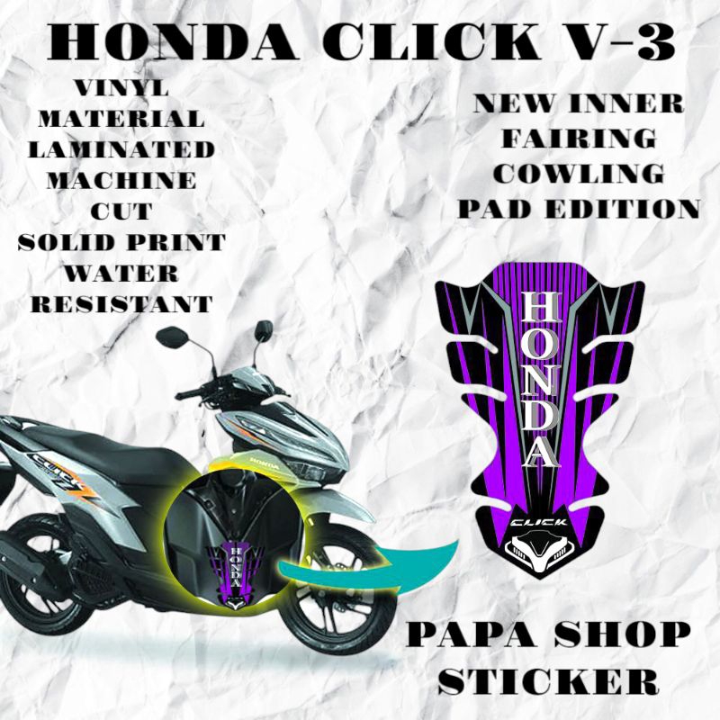 NEW HONDA CLICK V-3/ INNER FAIRING COWLING PAD EDITION STICKER DECALS ...