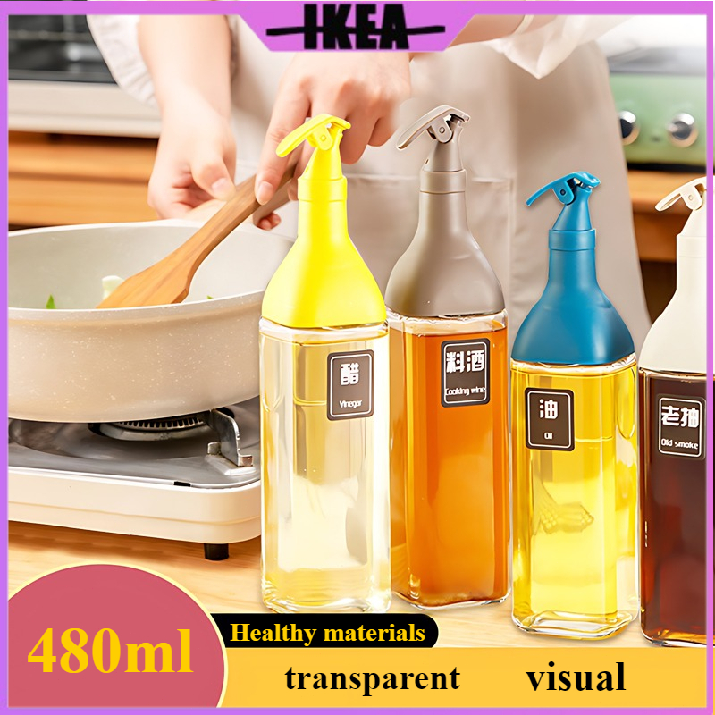 Glass Oil Pot Leak-Proof Seasoning Oil Bottle Soy Sauce Vinegar Sesame ...