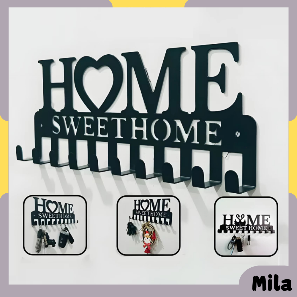 Key Hook Free Punch Storage Rack Creative Love Home Storage Coat Hat ...