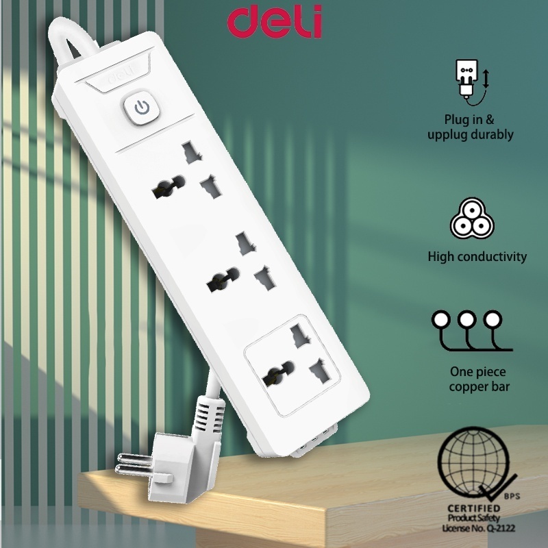 Deli 5 Meters Socket Extension Cords Extension Wire Universal Power ...