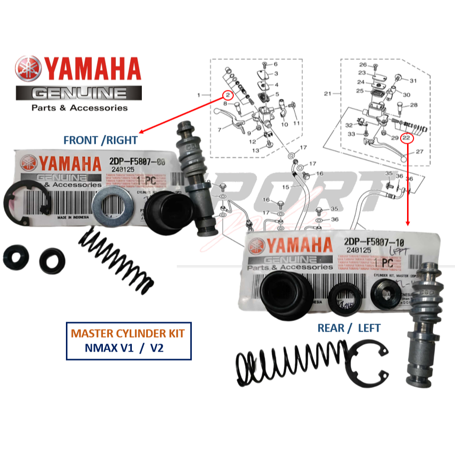 MASTER CYLINDER KIT FOR NMAX V1 / V2 YAMAHA GENUINE PARTS | Shopee ...