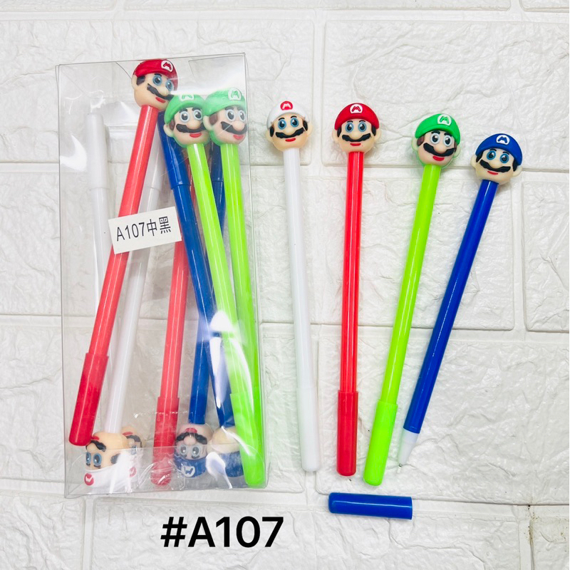 12 pcs Super mario cute black iink sign pen #A107 | Shopee Philippines