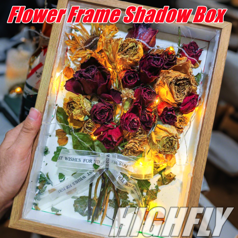 Float Frame For Dried Flowers Leaves Premium Wood Shadow Box Display ...