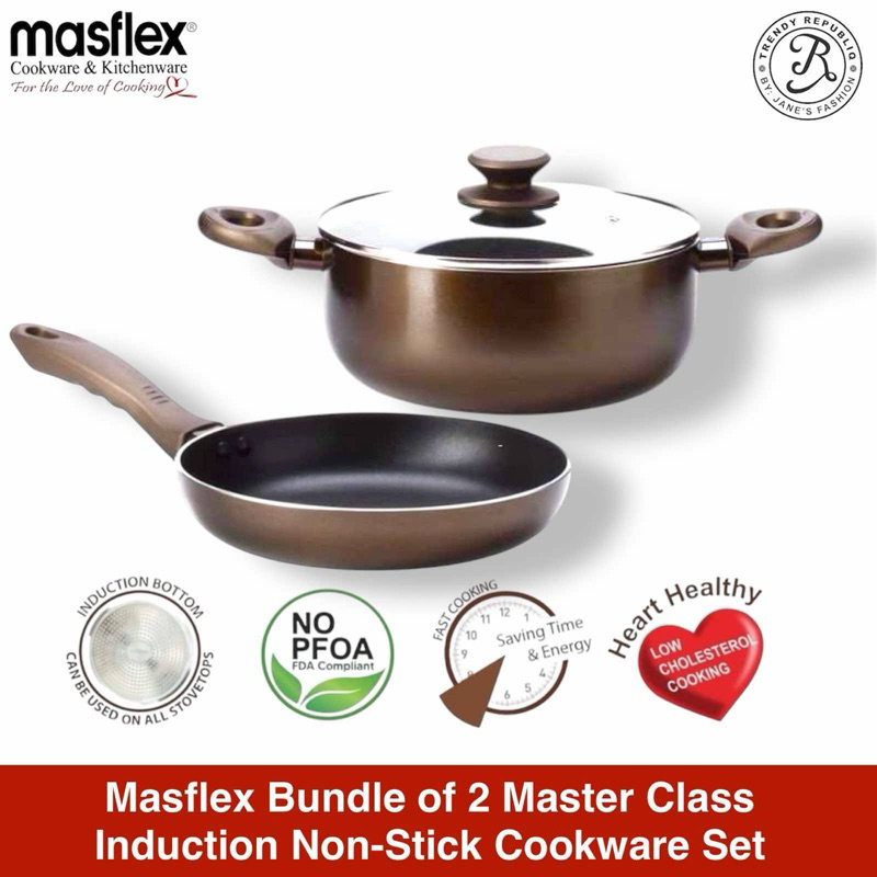 Masflex Master Class Bundle of 2 Induction Non Stick Cookware | Shopee ...