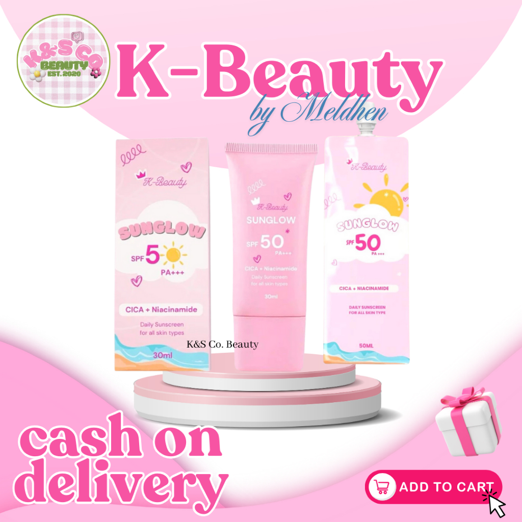 K-Beauty by Meldhen Sunglow SPF50 +++ Cica | Niacinamide | Shopee ...