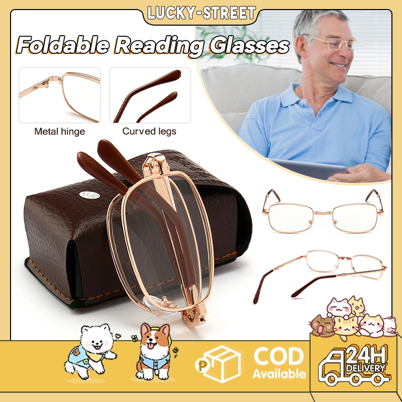 Foldable Reading Glasses For Men And Women With Metal Frame Collapsible ...