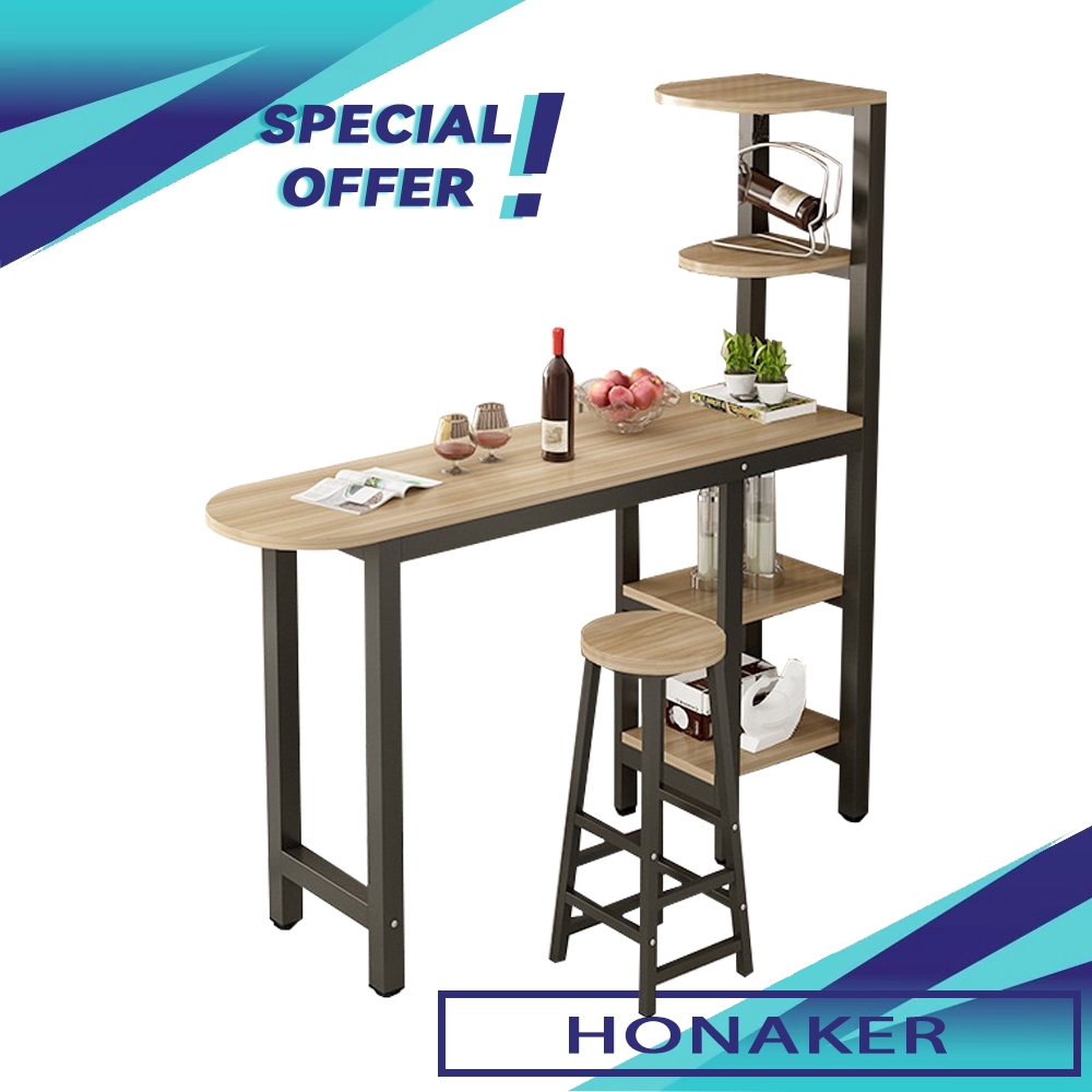 Bar table with storage rack partition table simple household high table ...