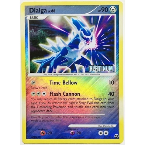 Pokemon TCG Dialga 16/106 Great Encounters Platinum Stamped Reverse Holo  Rare [DAMAGED] | Shopee Philippines