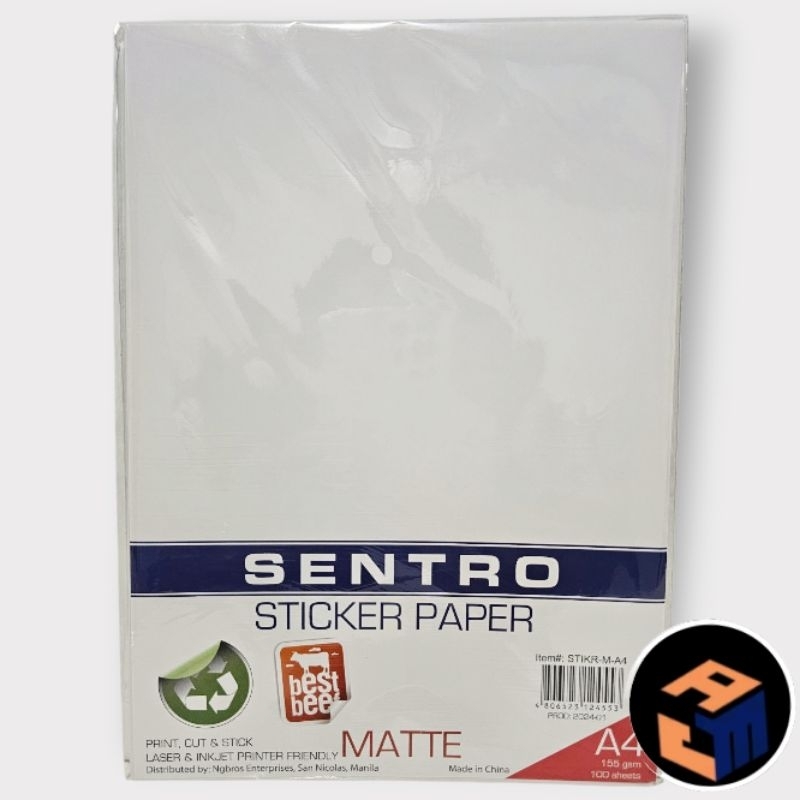 Sentro Sticker Paper Matte 155 GSM A4 -10 Sheets | Shopee Philippines
