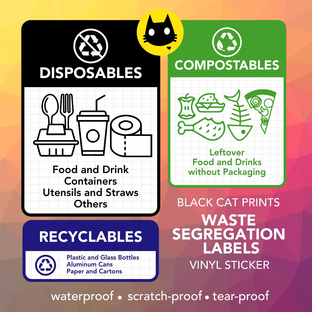 Stickers / Waste Trash Segregation Labels Vinyl Stickers / Siguradong ...