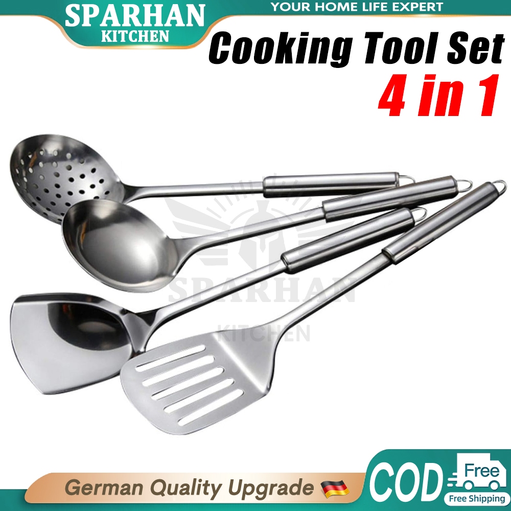 4 in1 304 stainless Steel Kitchen Utensil Tool Set Wok Spatula/Wok ...