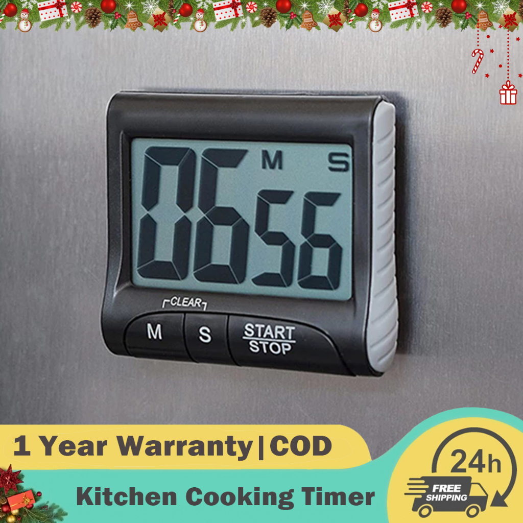 Digital Kitchen Timer Loud Alarm Large LCD Display Cooking Timer Clock ...