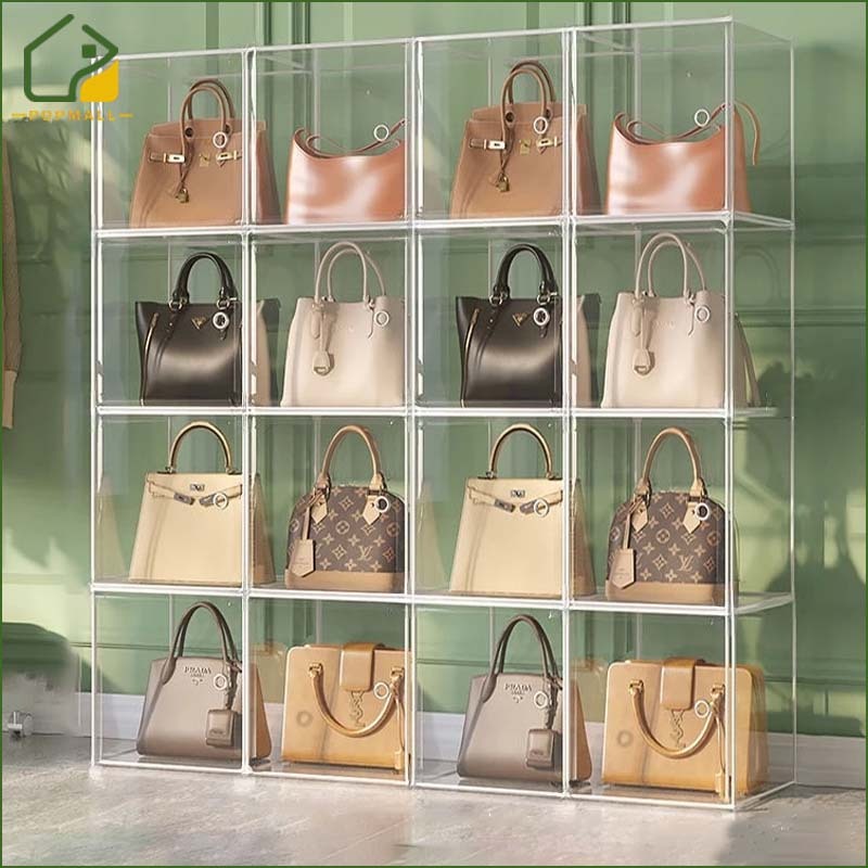 PoP Bag Organizer Storage Cabinet Stackable Bag Storage Box Transparent ...