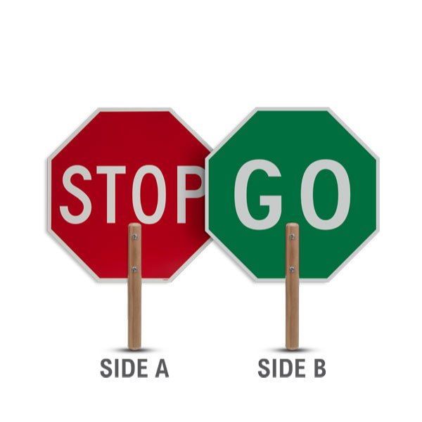 Stop & Go Steel (Back to Back) Hand Signal Road Traffic Safety Stop Go ...