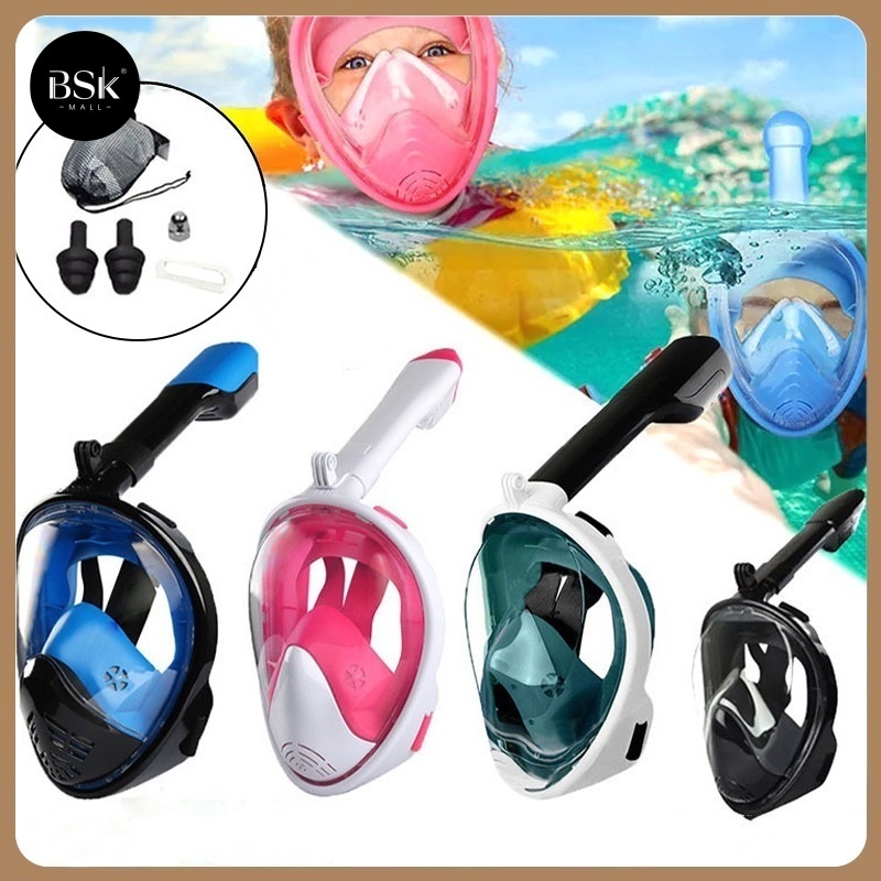 Full Face Snorkeling Diving Mask Glass Anti Leak Easy Breathing For ...