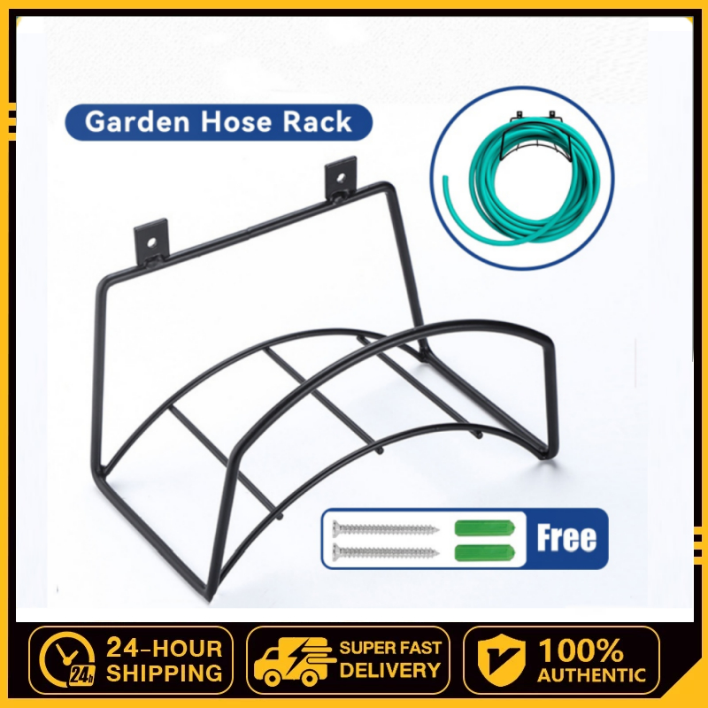 Garden Hose Rack Metal Hose Hanger Holder Storage Rack Organizer Water ...