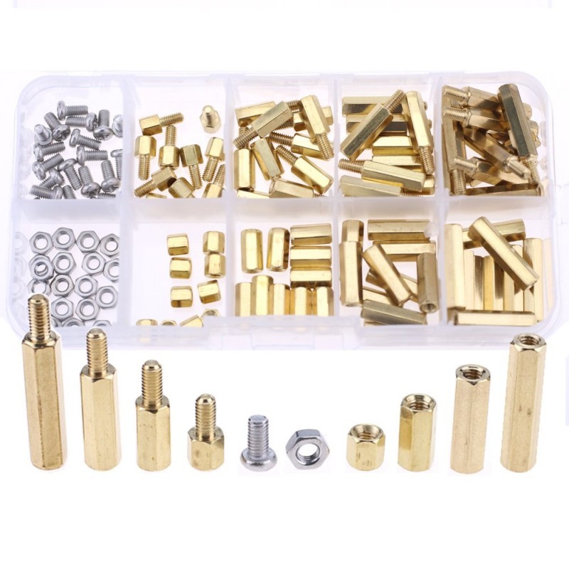 120 pcs Hexagonal Copper Spacer Pillar Electronic Threaded PCB Board ...